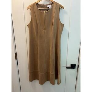 Liz Claiborne Ultrasuede Dress Size 14 Saddle Brown